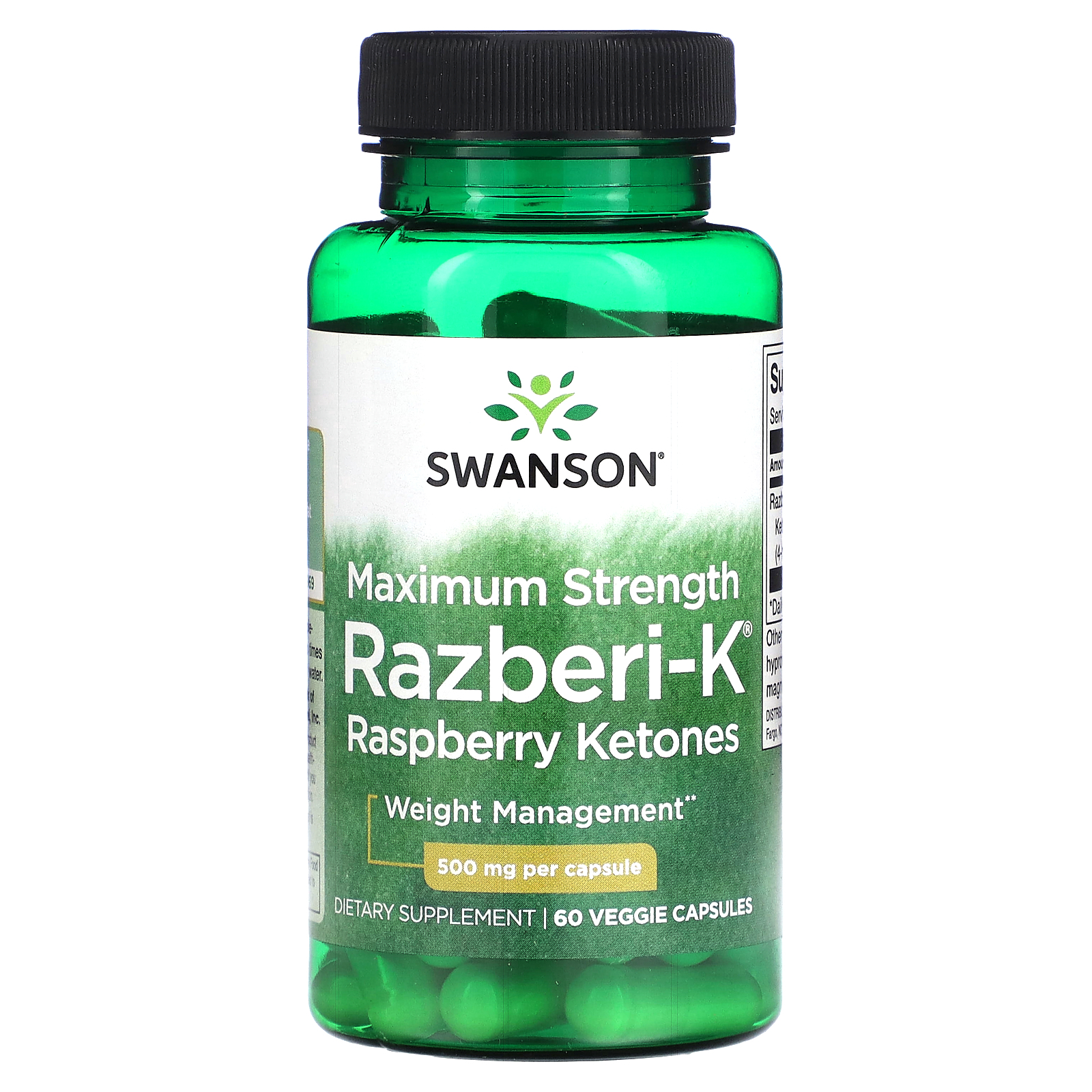 Swanson, RazberiK, Raspberry Ketones, Maximum Strength, 500 mg, 60