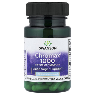 سوانسون فيتامينز‏, Chromax® 1000 ، بيكولينات الكروم ، 1،000 مكجم ، 60 كبسولة نباتية