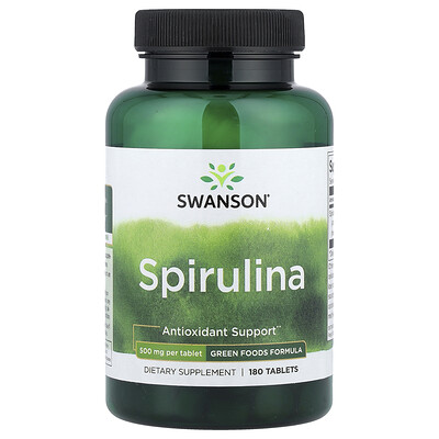 Swanson Vitamins, Espirulina, 500 mg, 180 comprimidos