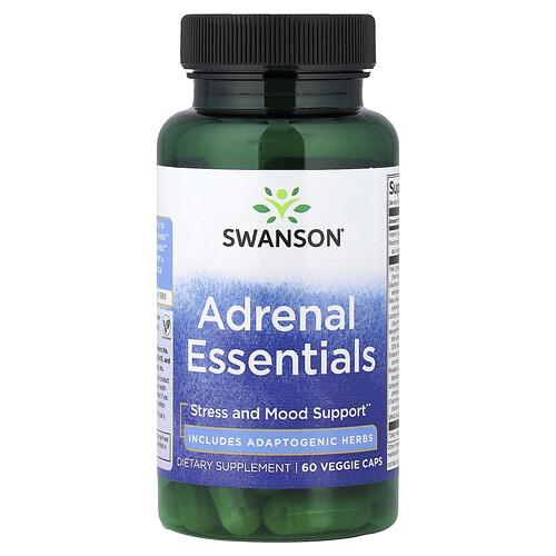 Swanson Vitamins, Adrenal Essentials, Ergänzungsmittel, 60 vegetarische Kapseln