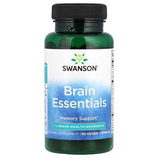 Swanson Vitamins, Brain Essentials, 60 kapsułek roślinnych