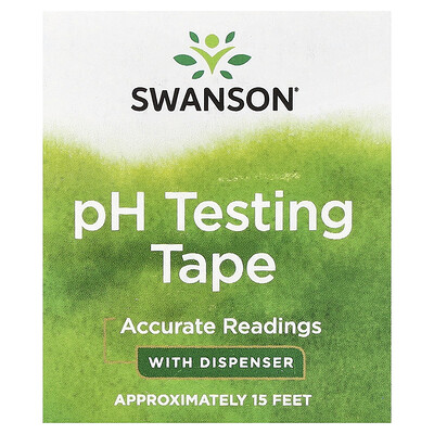 Swanson Vitamins, Cinta para medir el pH con dispensador, Aprox. 15 pies