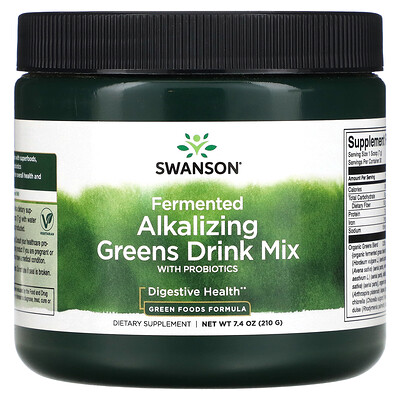 

Swanson, Fermented Alkalizing Greens Drink Mix With Probiotics, 7.4 oz (210 g)