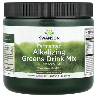 Swanson Vitamins, Campuran Minuman Campuran Minuman Hijau Beralkali dengan Probiotik, 7.4 oz (210 g)