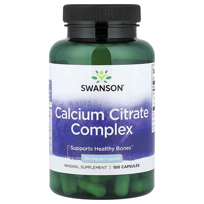 Swanson Vitamins, Complejo de citrato de calcio, 250 mg, 100 cápsulas