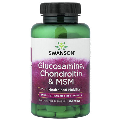 Swanson Vitamins, Glucosamina, condroitina y MSM`` 120 comprimidos