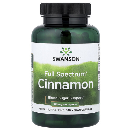 Swanson корица Full Spectrum® 180 веганских капсул (375 мг в 1 капсуле)