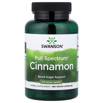 Swanson Vitamins, Canela Full Spectrum®, 180 cápsulas veganas (375 mg por cápsula)