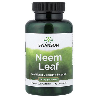 Swanson Vitamins, Hoja de nim, 500 mg, 100 cápsulas