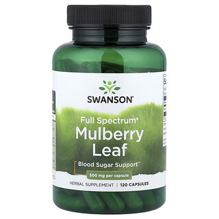 Swanson Vitamins, Folha de Amora Full Spectrum®, 500 mg, 120 Cápsulas