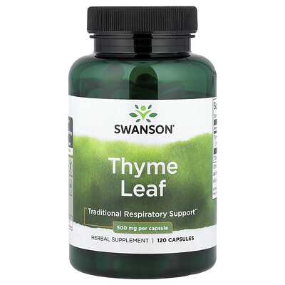 Swanson, Thyme Leaf, 500 mg , 120 Capsules
