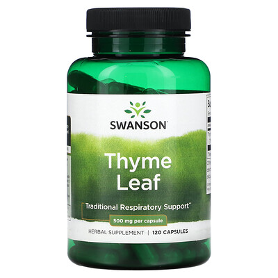 

Swanson, Thyme Leaf, 500 mg , 120 Capsules