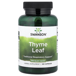 Swanson Vitamins, Hoja de tomillo, 500 mg, 120 cápsulas