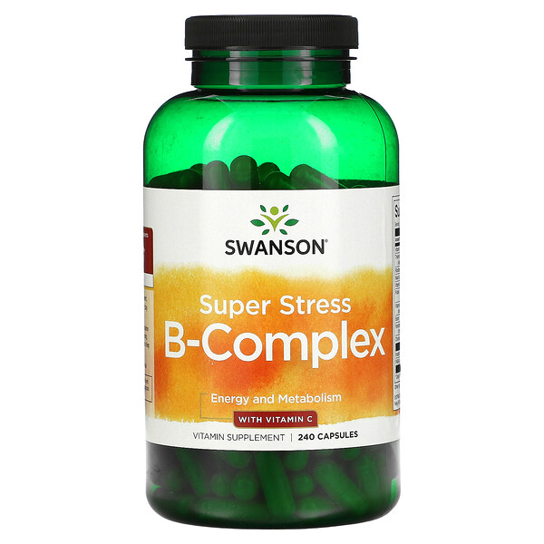 Swanson, Super Stress B-Complex With Vitamin C, 240 Capsules - IHerb