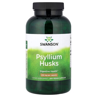 Swanson Vitamins, Cáscaras de psilio, 610 mg, 300 cápsulas veganas