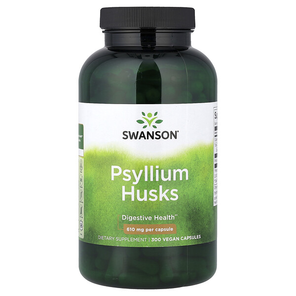 Swanson Vitamins Psyllium Husks, 610 mg, 300 Vegan Capsules