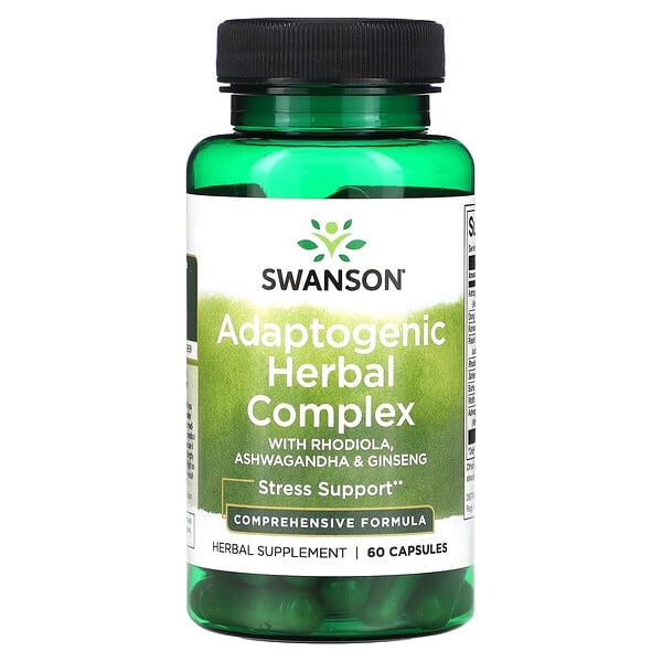 Swanson, Adaptogenic Herbal Complex With Rhodiola, Ashwagandha ...