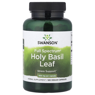 Product Image for Swanson, Full Spectrum Holy Basil Leaf, 400 mg, 120 Vegan Capsules