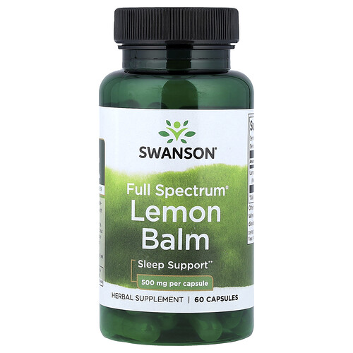Swanson, Full Spectrum Lemon Balm, 500 mg, 60 Capsules