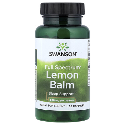 Swanson, Full Spectrum Lemon Balm, 500 mg, 60 Capsules