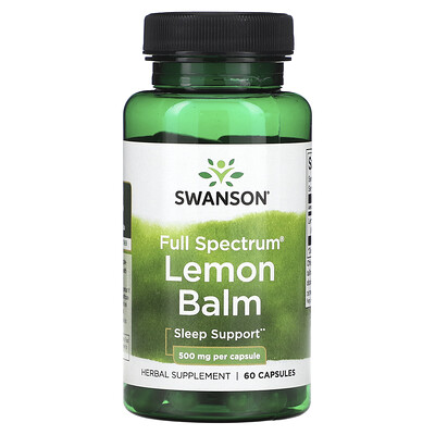 

Swanson Full Spectrum Lemon Balm 500 mg 60 Capsules