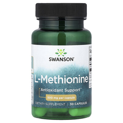 Swanson Vitamins, L-metionina, 500 mg, 30 cápsulas
