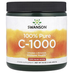100 % Pure C-1000, вітамін C у порошку, 454 г (16 унцій)
