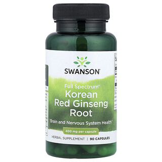 Swanson Vitamins, Fullspektrum® koreansk röd ginsengrot, 400 mg, 90 kapslar
