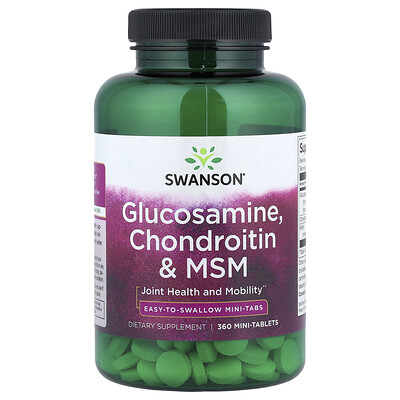 Swanson Vitamins, Glucosamina, condroitina y MSM, 360 minicomprimidos