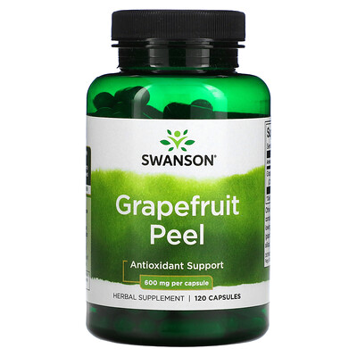 

Swanson, Grapefruit Peel, 600 mg, 120 Capsules