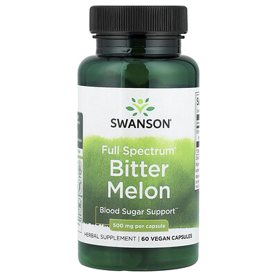 Swanson Vitamins, Melón amargo Full Spectrum®, 500 mg, 60 cápsulas veganas
