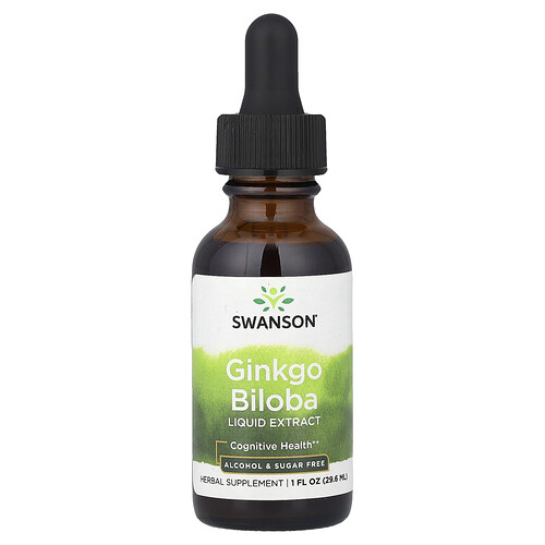 Swanson Vitamins, Ginkgo Biloba Liquid Extract, Alcohol & Sugar Free, 1 fl oz (29.6 ml)