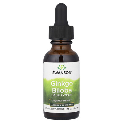 Swanson Vitamins, Extracto líquido de Ginkgo biloba, Sin alcohol ni azúcar, 29,6 ml (1 oz. líq.)