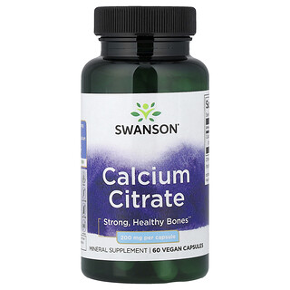 Swanson Vitamins, Calciumcitraat, 200 mg, 60 veganistische capsules