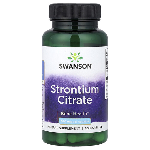 Swanson Vitamins Strontium Citrate, 340 mg, 60 Capsules