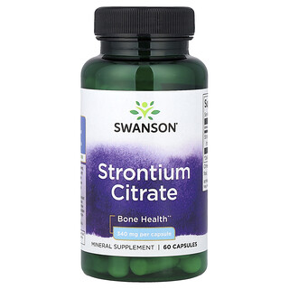 Swanson Vitamins, Citrate de strontium, 340 mg, 60 capsules