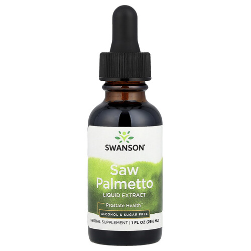 Swanson Vitamins Saw Palmetto Liquid Extract, Alcohol & Sugar Free, 1 fl oz (29.6 ml)