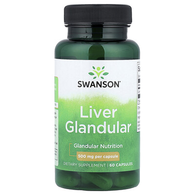 Swanson Vitamins, Glandular hepática, 500 mg, 60 cápsulas