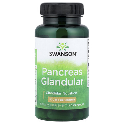 Swanson Vitamins, Páncreas glandular, 500 mg, 60 cápsulas