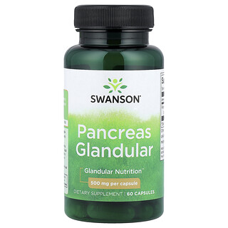 Swanson Vitamins, Páncreas glandular, 500 mg, 60 cápsulas