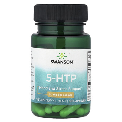 Swanson Vitamins, 5-HTP, 50 mg, 60 cápsulas