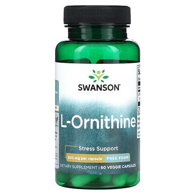 

Swanson, L-Ornithine, Free Form, 500 mg, 60 Veggie Capsules