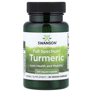 Swanson Vitamins, Full Spectrum® 姜黄，720 毫克，30 粒素食胶囊