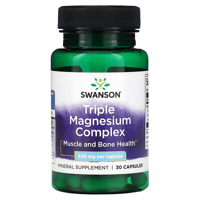 Swanson Triple Magnesium Complex 400 mg 30 Capsules