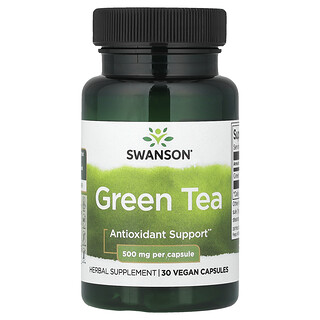 Swanson Vitamins, Té verde, 500 mg, 30 cápsulas veganas