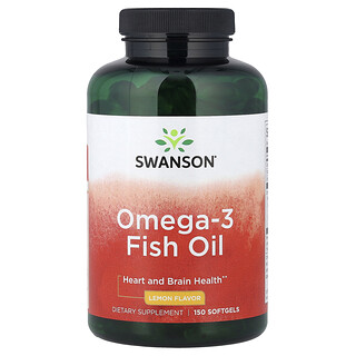Swanson Vitamins, Omega-3 Balık Yağı, Limon, 150 Yumuşak Jel