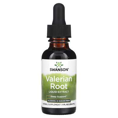 

Swanson, Valerian Root Liquid Extract, Alcohol & Sugar Free, 1 g, 1 fl oz (29.6 ml)