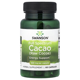 Swanson Vitamins, Full Spectrum Cacao (Raw Cocoa), 400 mg, 60 Capsules