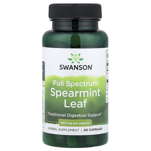 Swanson Vitamins, Full Spectrum® Spearmint Leaf, 400 mg, 60 Capsules