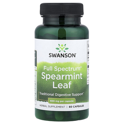 Swanson Vitamins, Hoja de hierbabuena Full Spectrum®, 400 mg, 60 cápsulas